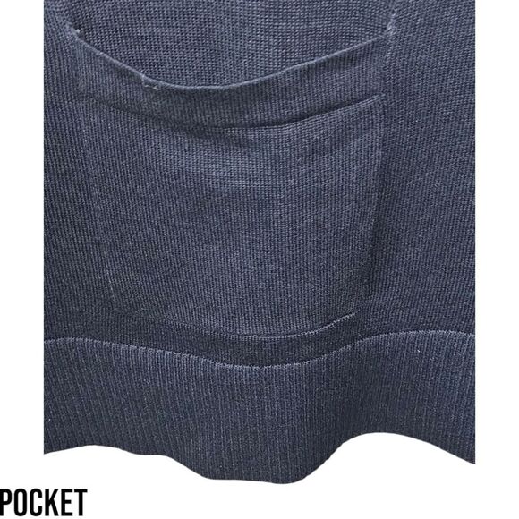 JEANNE PIERRE Women's Dark Blue Super Soft Cotton Mini Sweater Dress SIZE XL - Picture 6 of 14